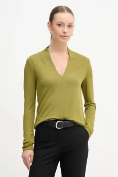 United Colors of Benetton bluza culoarea verde, uni, 31NLD401X imagine