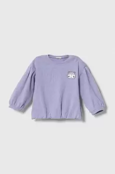 United Colors of Benetton bluza culoarea violet, cu imprimeu imagine