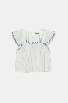 United Colors of Benetton bluza de bumbac pentru copii culoarea alb, modelator, 54HZGQ02Q imagine