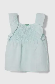 United Colors of Benetton bluza de in pentru copii culoarea turcoaz, modelator imagine