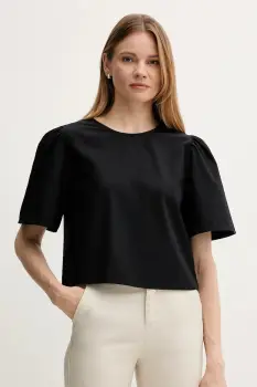 United Colors of Benetton bluza din bumbac culoarea negru, uni, 5AC7DQ0BP imagine