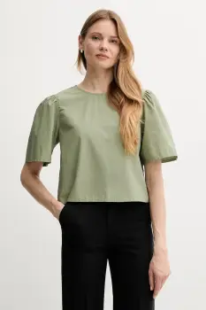 United Colors of Benetton bluza din bumbac culoarea verde, uni, 5AC7DQ0BP imagine