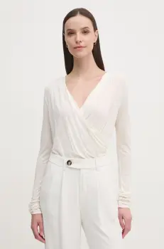 United Colors of Benetton bluza din casmir culoarea bej, neted, 3R0KD401J imagine