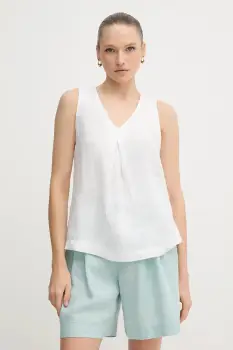 United Colors of Benetton bluza din in culoarea alb, neted, 5BMLDQ06W imagine