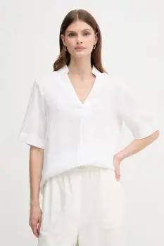 United Colors of Benetton bluza din in culoarea alb, uni, 5BMLDQ0B6 imagine