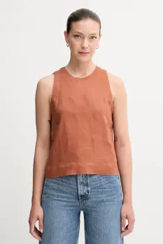 United Colors of Benetton bluza din in culoarea maro, uni, 5BMLDQ0BU imagine