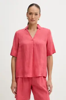 United Colors of Benetton bluza din in culoarea rosu, uni, 5BMLDQ0B6 imagine