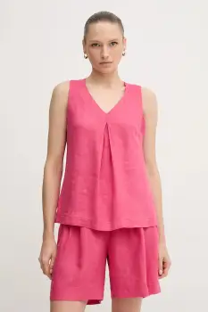 United Colors of Benetton bluza din in culoarea roz, neted, 5BMLDQ06W imagine