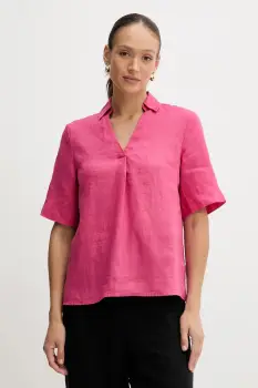 United Colors of Benetton bluza din in culoarea roz, uni, 5BMLDQ0B6 imagine