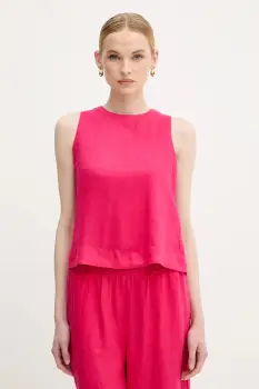 United Colors of Benetton bluza din in culoarea roz, uni, 5BMLDQ0BU imagine