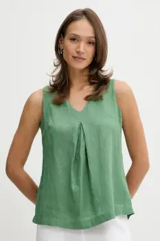 United Colors of Benetton bluza din in culoarea verde, neted, 5BMLDQ06W imagine