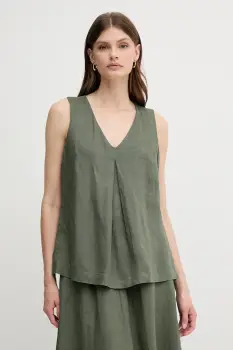 United Colors of Benetton bluza din in culoarea verde, neted, 5BMLDQ06W imagine