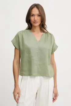 United Colors of Benetton bluza din in culoarea verde, uni, 5BMLDQ0BR imagine