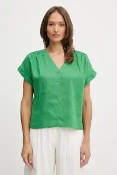 United Colors of Benetton bluza din in culoarea verde, uni, 5BMLDQ0BR imagine