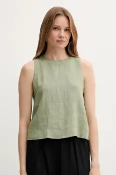 United Colors of Benetton bluza din in culoarea verde, uni, 5BMLDQ0BU imagine