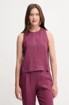 United Colors of Benetton bluza din in culoarea violet, uni, 5BMLDQ0BU imagine