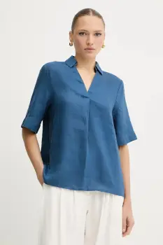 United Colors of Benetton bluza din in uni, 5BMLDQ0B6 imagine