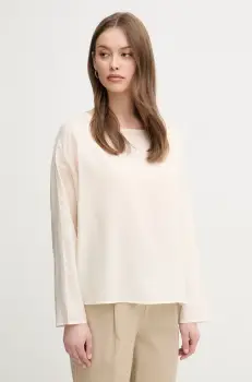 United Colors of Benetton bluza femei, culoarea bej, uni, 52M9DQ0B7 imagine