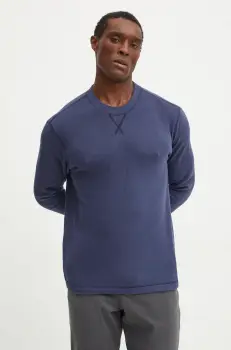 United Colors of Benetton bluza pijama barbati, culoarea albastru marin, neted, 3Q414M01T imagine