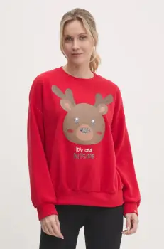 United Colors of Benetton bluza pijama femei, culoarea rosu, 3DFQ3M06R imagine