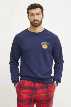 United Colors of Benetton bluza x GARFIELD barbati, culoarea albastru marin, cu imprimeu, 31NB4M01U imagine