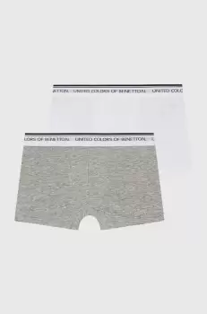 United Colors of Benetton boxeri copii 2-pack culoarea gri imagine