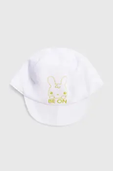 United Colors of Benetton caciula bebe culoarea alb, cu imprimeu imagine