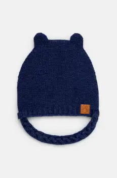United Colors of Benetton caciula din lana pentru copii culoarea albastru marin, din tesatura neteda, 1032AA004 imagine