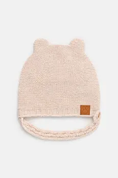 United Colors of Benetton caciula din lana pentru copii culoarea bej, din tesatura neteda, 1032AA004 imagine