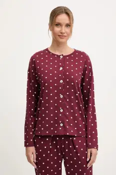 United Colors of Benetton camasa de pijama culoarea bordo, 3ZMB3M07R imagine