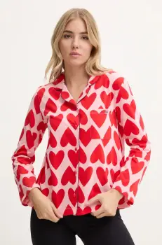 United Colors of Benetton camasa de pijama din bumbac culoarea roz, 3MR73M05V imagine