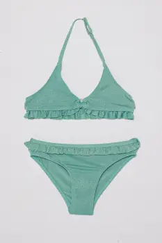 United Colors of Benetton costum de baie pentru copii din doua piese culoarea turcoaz, 341V0K02R imagine