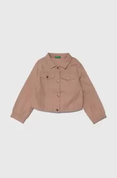 United Colors of Benetton geaca de blugi pentru copii culoarea roz imagine