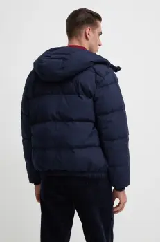 United Colors of Benetton geaca de puf barbati, culoarea albastru marin, de iarna, oversize, 2JF8UN05E imagine