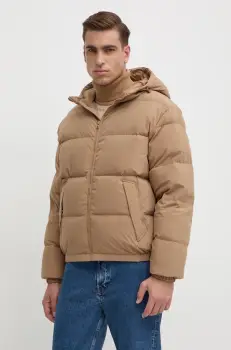 United Colors of Benetton geaca de puf barbati, culoarea maro, de iarna, oversize, 2JF8UN05E imagine