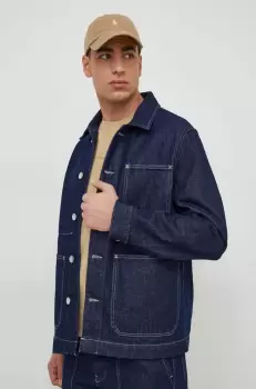 United Colors of Benetton geaca jeans barbati, culoarea albastru marin, de tranzitie imagine