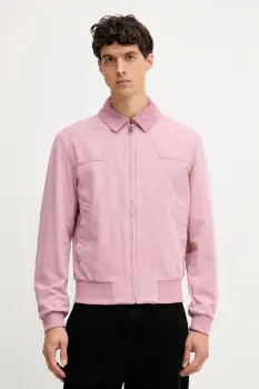 United Colors of Benetton geaca jeans culoarea roz, de tranzitie, 2QHDUN06K imagine