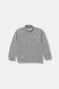 United Colors of Benetton hanorac cu fermoar pentru copii, din bumbac imagine