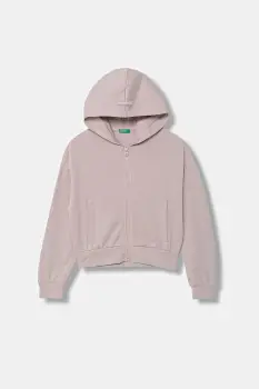 United Colors of Benetton hanorac cu fermoar pentru copii, din bumbac imagine