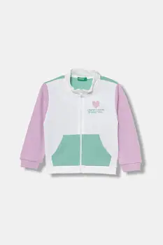 United Colors of Benetton hanorac cu fermoar pentru copii, din bumbac imagine