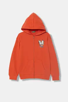 United Colors of Benetton hanorac cu fermoar pentru copii, din bumbac imagine