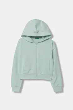 United Colors of Benetton hanorac cu fermoar pentru copii, din bumbac imagine