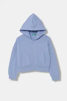 United Colors of Benetton hanorac cu fermoar pentru copii, din bumbac imagine