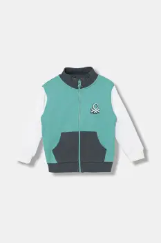 United Colors of Benetton hanorac cu fermoar pentru copii, din bumbac imagine