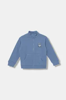 United Colors of Benetton hanorac cu fermoar pentru copii, din bumbac imagine