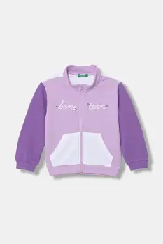 United Colors of Benetton hanorac cu fermoar pentru copii, din bumbac imagine
