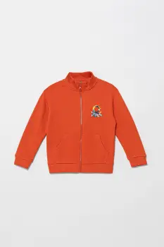 United Colors of Benetton hanorac cu fermoar pentru copii, din bumbac imagine