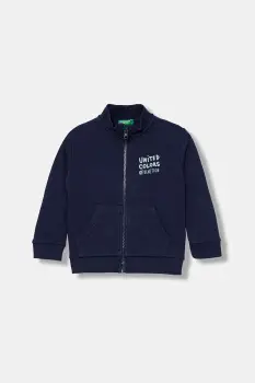 United Colors of Benetton hanorac cu fermoar pentru copii, din bumbac imagine
