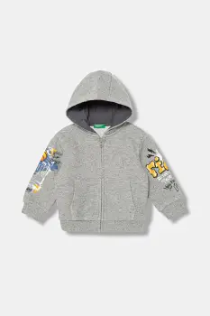 United Colors of Benetton hanorac cu fermoar si gluga pentru copii, din bumbac imagine