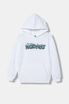 United Colors of Benetton Hanorac cu gluga pentru copii din bumbac imagine